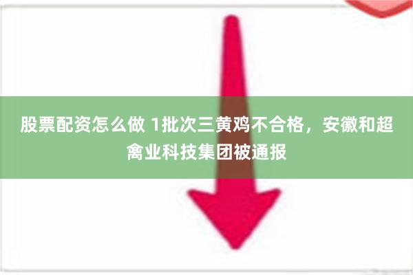 股票配资怎么做 1批次三黄鸡不合格，安徽和超禽业科技集团被通报