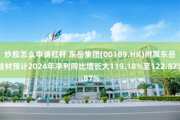 炒股怎么申请杠杆 东岳集团(00189.HK)附属东岳硅材预计2024年净利同比增长大119.18%至122.87%